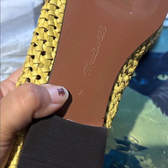 Madewell The Mylie Ballet Flat in Handwoven Leather size 7 in Iced Lemon - Picture 7 of 7